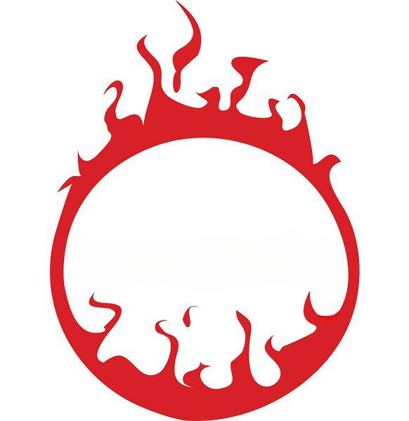 Red flame circle with empty center.